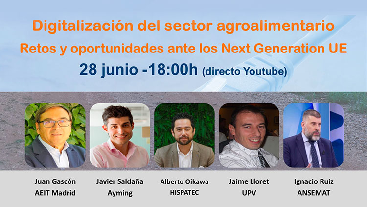 Webinar: Digitalización del sector agroalimentario-Retos y oportunidades ante los Next Generation UE